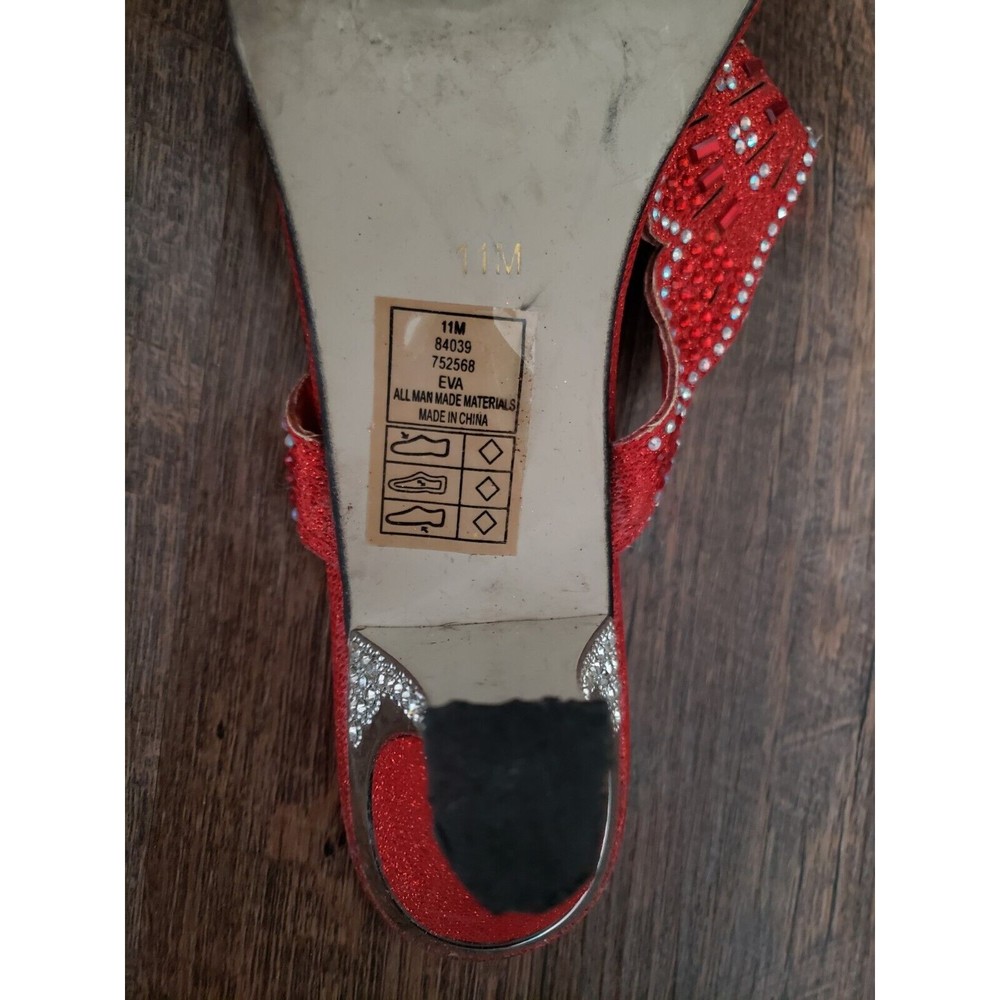 Pierre Dumas Womens Sz 11 Red Beaded Summer Heeled Sandals - Picture 4 of 4